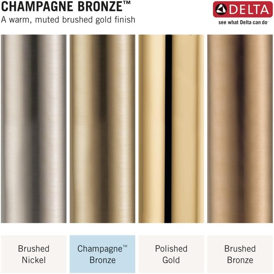 Delta Nicoli Brushed Gold Faucet 3 Hole, 8 Inch Widespread Bathroom Sink Faucet for Vanity, Push-Pop Drain Assembly, Champagne Bronze 35749LF-CZ