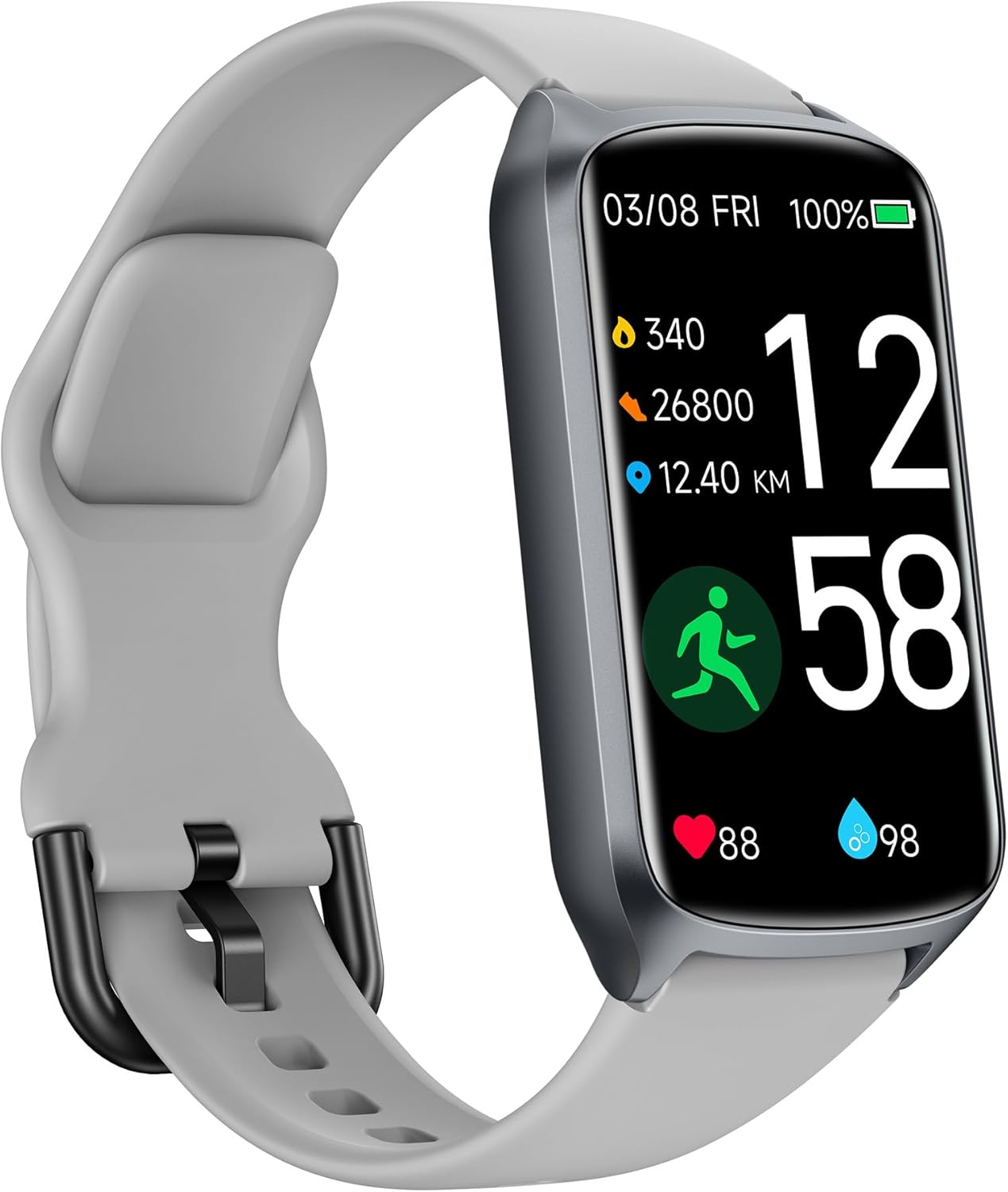 Health Fitness Tracker with 24/7 Heart Rate, Blood Oxygen, Blood Pressure, Sleep Tracker, 5ATM Waterproof Activity Trackers with Step Tracker, Pedometer (S & L Bands Included)