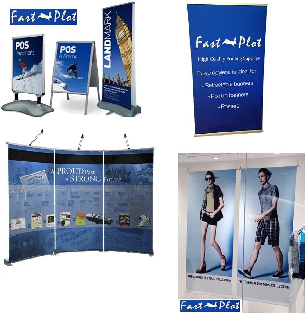 FastPlot Self Adhesive Polypropylene Banner 8 mil WP - 42inch x 100ft Roll - 3inch core