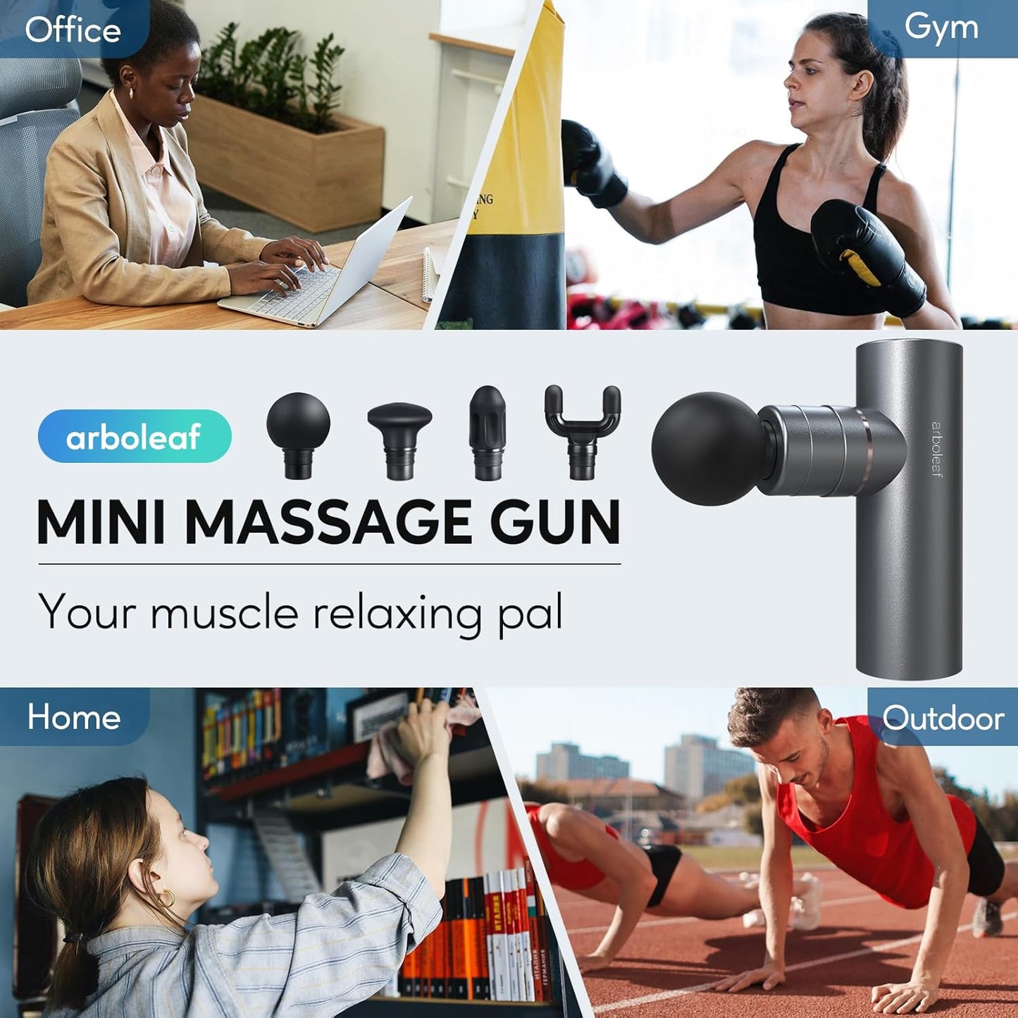 arboleaf Thermacool Massage Gun Deep Tissue with Heat and Cold Head, FSA HSA Eligible Items, Full-Metal Electric Portable Hand Held Massager Gun for Back, Body Sore Muscles, Pain Relief