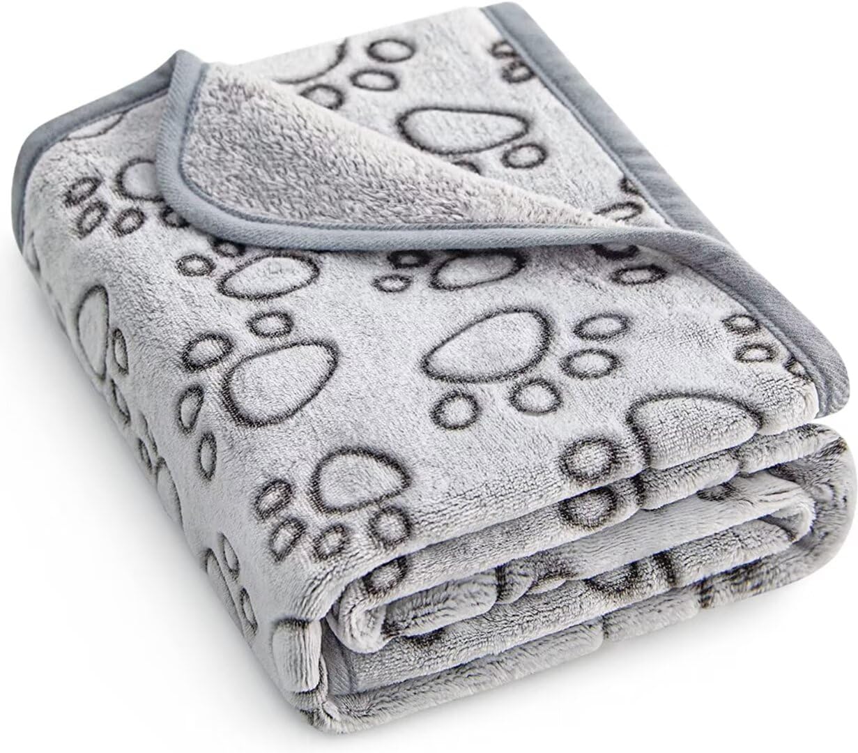 Stuffed® Premium Soft Dog Blanket Washable, 40"x32" Cat Blanket for Indoor Cats Large Medium Small Dog Gifts Puppy Essentials (Grey)