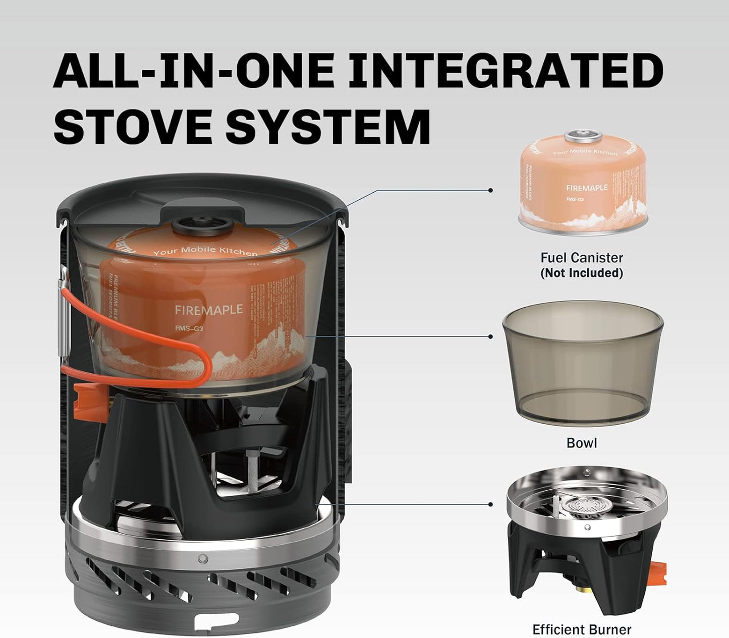 Fixed Star 1 Backpacking and Camping Stove System | Portable Propane Cooking Gear | Outdoor Pot & Jet Burner Set | Perfect for Hiking, Trekking, Fishing, Hunting, and Emergency Use