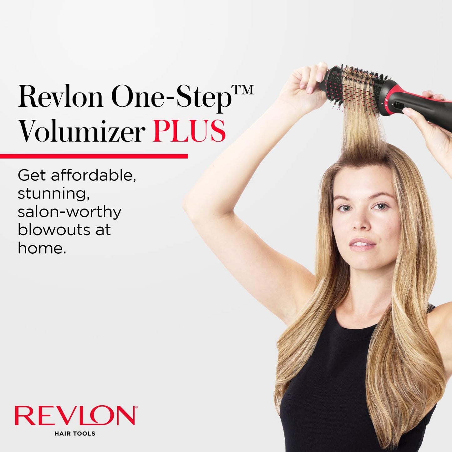 REVLON One Step Volumizer PLUS Hair Dryer and Styler | More Volume, Less Damage, and More Styling Control for Easy and Fast Salon-Style Blowouts, Plus Travel Friendly (Black)