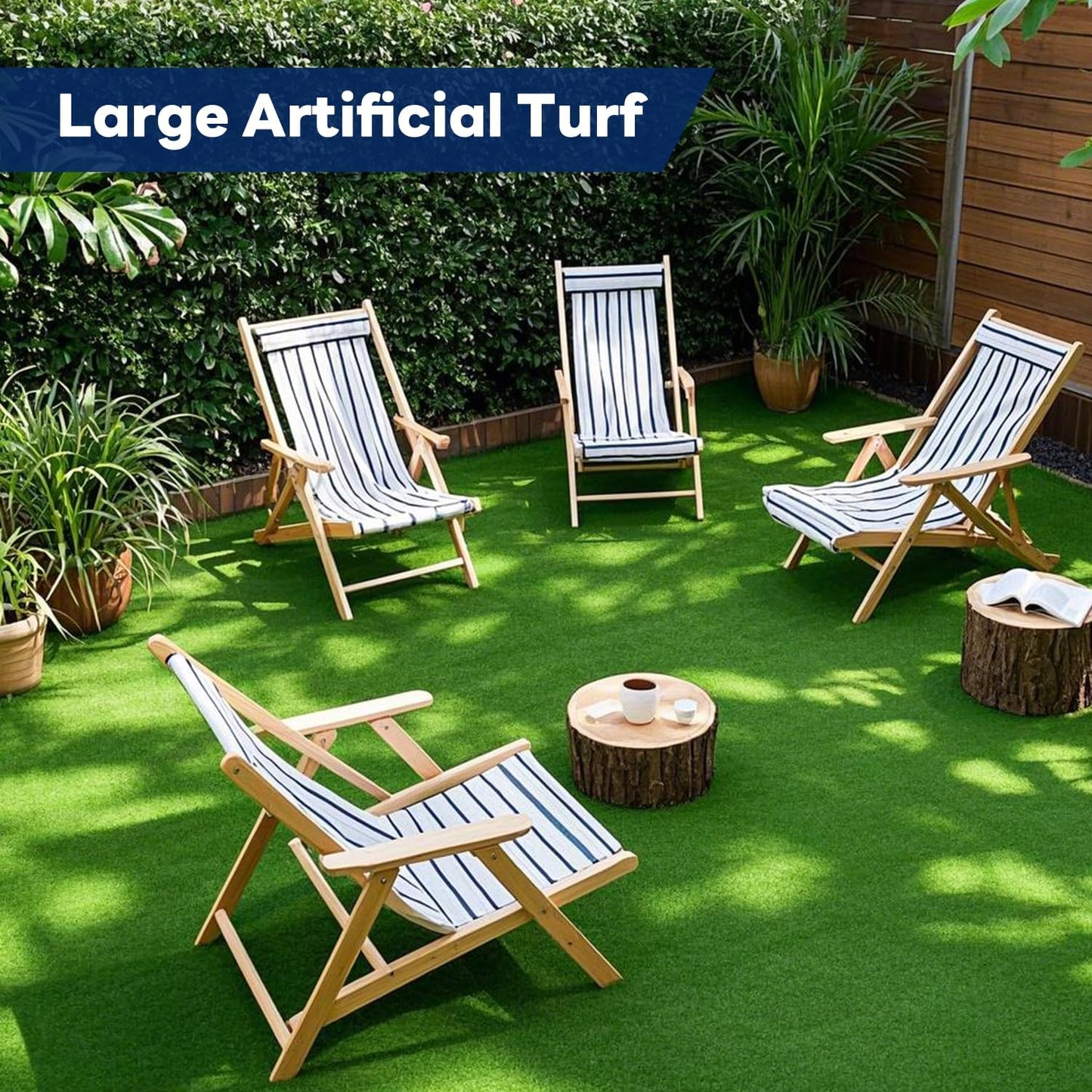 Artificial Grass Turf 4x6 FT, 1.38" Thickened Realistic Fake Grass Mat, Indoor/Outdoor Synthetic Lawn with Drainage Holes, UV Resistant Low Maintenance Carpet for Garden, Patio, Pets