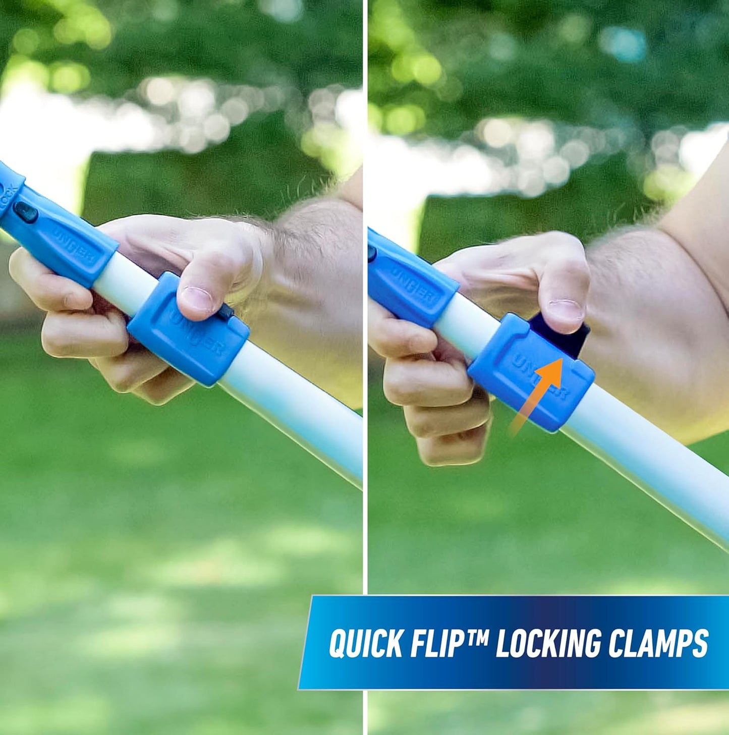 Professional 2-in-1 Squeegee and Scrubber, 14” Window Cleaning Tool and 8’ Connect & Clean Pole, Essential Glass Supplies for Commercial and Residential Use, Microfiber Sleeve