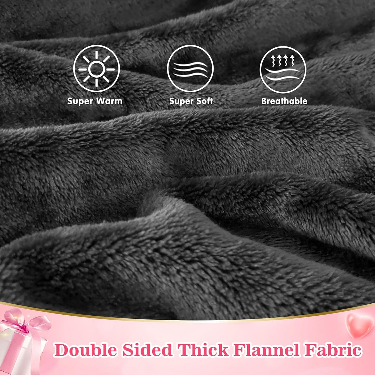 Waitu Wearable Blanket Sweatshirt Gifts for Women and Men, Warm and Cozy Giant Blanket Hoodie, Thick Flannel Blanket with Sleeves and Giant Pocket - Dark Gray