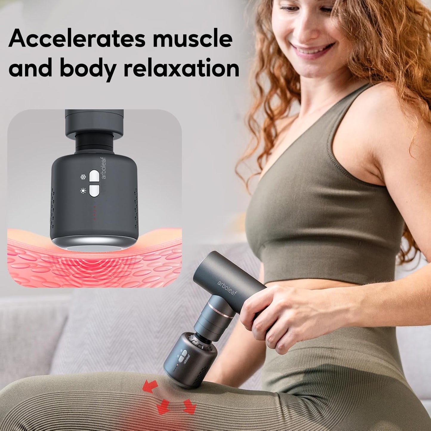 arboleaf Thermacool Massage Gun Deep Tissue with Heat and Cold Head, FSA HSA Eligible Items, Full-Metal Electric Portable Hand Held Massager Gun for Back, Body Sore Muscles, Pain Relief