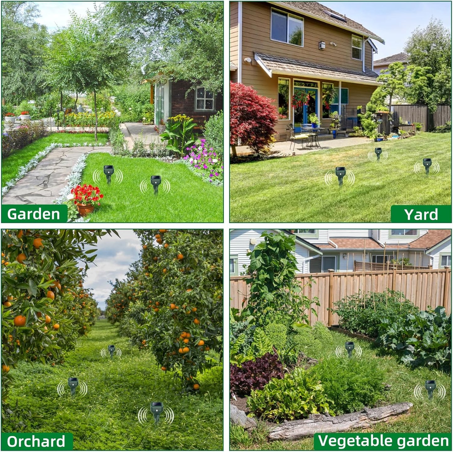 Mole Repellent Solar Powered, 4 Pack Snake Repellent for Yard, Waterproof Ultrasonic Deterrent Vibratory Stakes, Get Rid Deer, Gopher, Vole, Groundhog, Rabbit, Skunk, Chipmunk, Repellent Lawns Garden