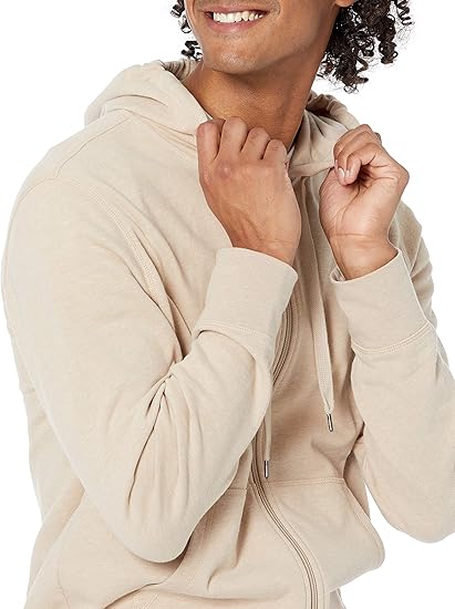 Amazon Essentials Men's Lightweight French Terry Full-Zip Hoodie with Comfortable Fit