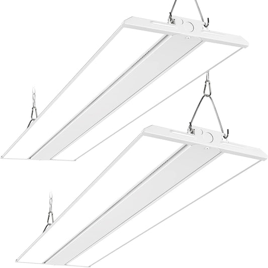 hykolity LED Linear High Bay Shop Light 2-Pack, 250W 31250LM 125LM/W,100-277V, 5000K Daylight 0-10V Dimmable, Led High Bay Lighting Fixtures for Garage Warehouse Workshop ETL