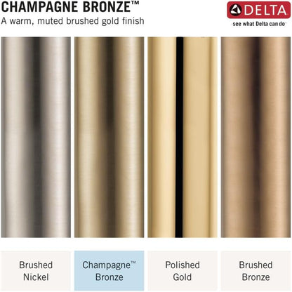 Delta Nicoli Brushed Gold Faucet 3 Hole, 8 Inch Widespread Bathroom Sink Faucet for Vanity, Push-Pop Drain Assembly, Champagne Bronze 35749LF-CZ