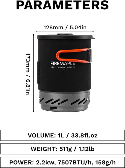Fixed Star 1 Backpacking and Camping Stove System | Portable Propane Cooking Gear | Outdoor Pot & Jet Burner Set | Perfect for Hiking, Trekking, Fishing, Hunting, and Emergency Use