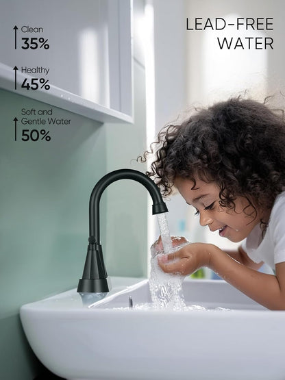 Cobbe Bathroom Faucets for Sink 3 Hole, 4 Inch with Pop Up Drain and 2 Supply Hoses, 2 Handle Centerset Bathroom Faucet for Sink Vanity, Midnight Black Matte