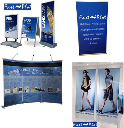 FastPlot Self Adhesive Polypropylene Banner 8 mil WP - 42inch x 100ft Roll - 3inch core