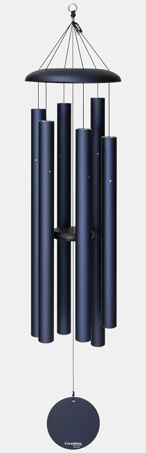 Corinthian Bells by Wind River - 60 inch Midnight Blue Wind Chime for Patio, Backyard, Garden, and Outdoor Decor (Aluminum Chime) Made in The USA