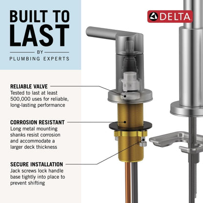 Delta Nicoli Brushed Gold Faucet 3 Hole, 8 Inch Widespread Bathroom Sink Faucet for Vanity, Push-Pop Drain Assembly, Champagne Bronze 35749LF-CZ