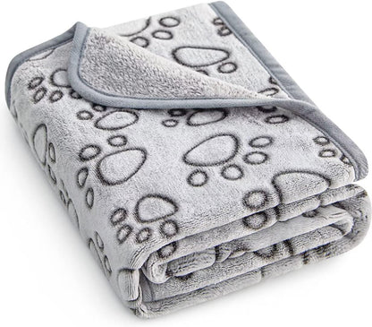 Stuffed® Premium Soft Dog Blanket Washable, 40"x32" Cat Blanket for Indoor Cats Large Medium Small Dog Gifts Puppy Essentials (Grey)