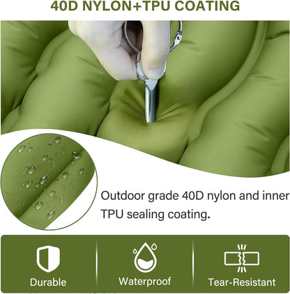 Yuzonc Camping Sleeping Pad, Ultralight Camping Mat with Pillow Built-in Foot Pump Inflatable Sleeping Pads Compact for Camping Backpacking Hiking Traveling Tent