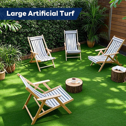 Artificial Grass Turf 4x6 FT, 1.38" Thickened Realistic Fake Grass Mat, Indoor/Outdoor Synthetic Lawn with Drainage Holes, UV Resistant Low Maintenance Carpet for Garden, Patio, Pets