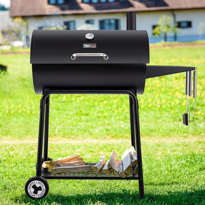 Royal Gourmet CC1830 30 Inch Barrel Charcoal Grill with Warming Rack, Outdoor BBQ Grill with 627 Sq. In. Grilling Space for Backyard, Patio and Parties, Black