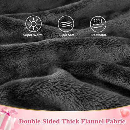 Waitu Wearable Blanket Sweatshirt Gifts for Women and Men, Warm and Cozy Giant Blanket Hoodie, Thick Flannel Blanket with Sleeves and Giant Pocket - Dark Gray