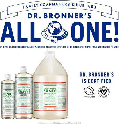 Sal Suds Biodegradable Cleaner (1 Gallon) - All-Purpose, Pine Cleaner for Floors, Laundry and Dishes, Concentrated, Cuts Grease and Dirt, Powerful Formula
