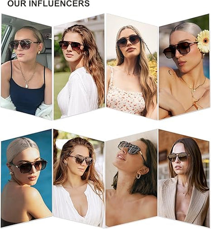 SOJOS Retro Aviator Sunglasses for Women Men,Trendy Rectangle Womens Mens Shades Sun Glasses SJ2202